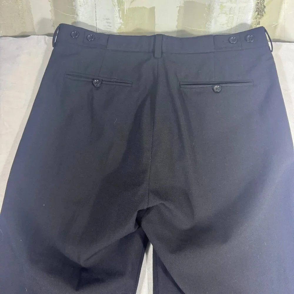 Banana Republic Men's Dress Pants Black Stretch Flat Front Front‎ Formal 34R